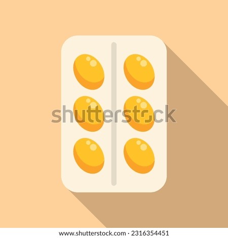 Vitamin D blister icon flat vector. Health sun. Supplement pill