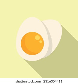 Vitamin D boiled egg icon flat vector. Food sun. Skin diet