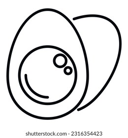 Vitamin D boiled egg icon outline vector. Food sun. Skin diet