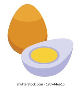 Vitamin d boiled eggs icon. Isometric of Vitamin d boiled eggs vector icon for web design isolated on white background