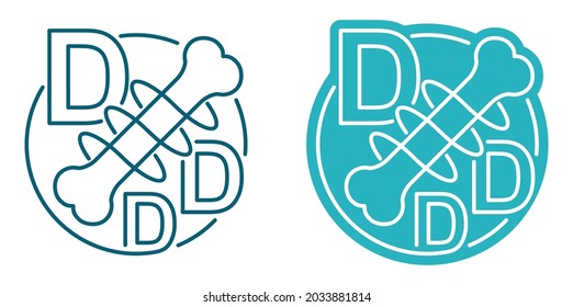 Vitamin D For Bone Health And Strenghtening, Flat Icon - Healthy Growth And Remodeling Of Bones