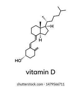 Vitamin D Chemical Formula On White Background