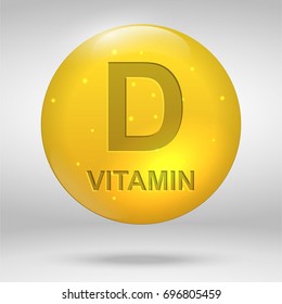 Vitamin D. Cholecalciferol vitamin drop pill capsule icon