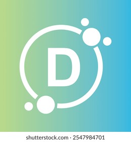 Vitamin D complex with drop bubbles - icon, vector.