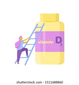 Vitamin D, D3 vector. 2 November - Vitamin D day. Vector illustration  in trendy colours: purple, orange, blue. Liquid vector colorful abstact shapes. People with avitominosis. Health.