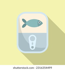 Vitamin D fish can icon flat vector. Food nutrition. Diet skin