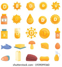 Vitamin D icon. Cartoon of vitamin D vector icon for web design isolated on white background