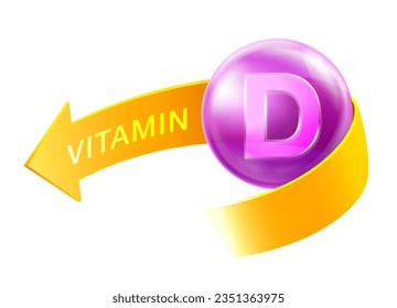 Vitamin D icon label for ads isolated on white background. Eps vector file.