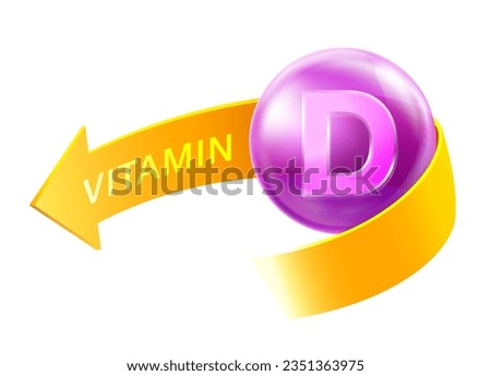 Vitamin D icon label for ads isolated on white background. Eps vector file.