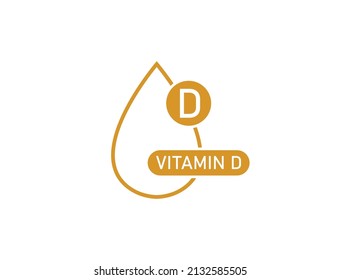 vitamin d icon, oil drop, logo vector illustration 