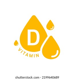 Vitamin D icon orange in form simple line water drop. Isolated on white background. Design for use on web app mobile and print media. Medical symbol concept. Vector EPS10 illustration.