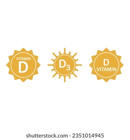 Vitamin D Icon Set Vector Design. 