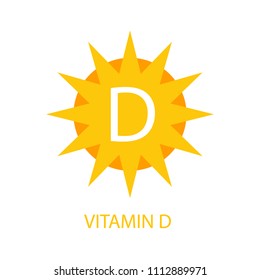 Vitamin D Icon with Sun Vector Illustration EPS10