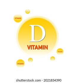Vitamin D icon with sun. Vector stock illustration.