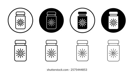 Vitamin d icon Thin line art collection