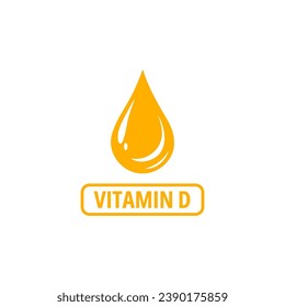 Vitamin D icon vector, label for food packaging, drug business concept