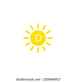 vitamin D icon vector. sun icon