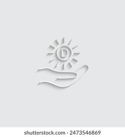vitamin D icon vector. sun icon