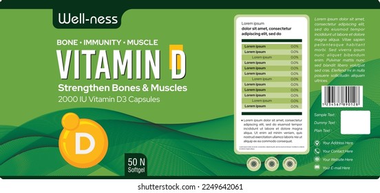 Vitamin D Label Design Supplement Label Design Multivitamins label, Softgel design