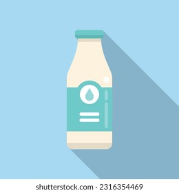 Vitamin D milk bottle icon flat vector. Food health. Diet protection