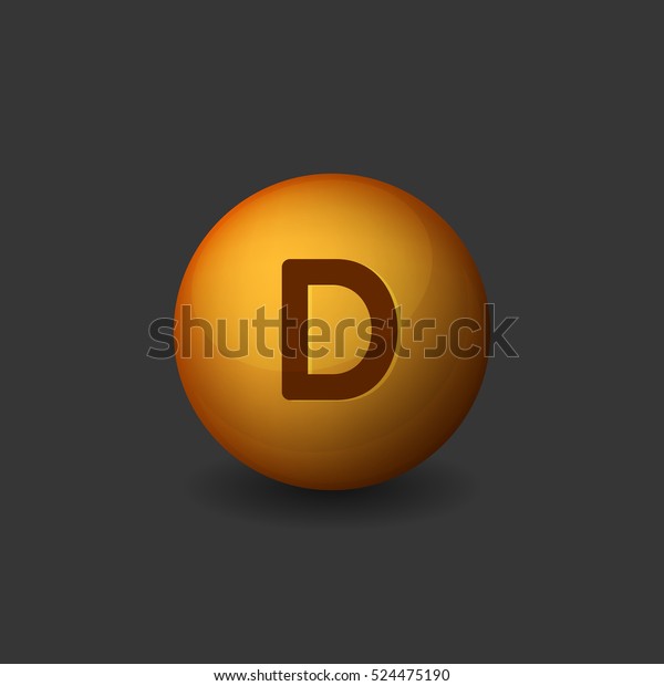 Vitamin D Orange Glossy Sphere Icon Stock Vector (Royalty Free