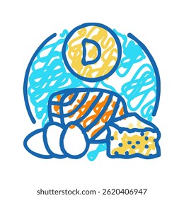 vitamin d rich food osteoporosis doodle icon sketch vector. vitamin d rich food osteoporosis sign. isolated symbol illustration