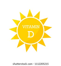 Vitamin D sun design. Vector illustration