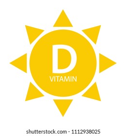 Vitamin D Sun Sign Icon. Vector Illustration EPS10