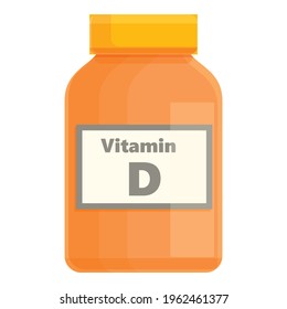Vitamin D Supplement Icon. Cartoon Of Vitamin D Supplement Vector Icon For Web Design Isolated On White Background