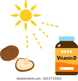 Vitamin D supplements, sunlight, and dried shiitake mushrooms