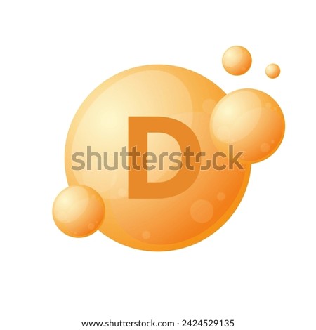 Vitamin D vector bubble isolated on white. Vitamin icon.