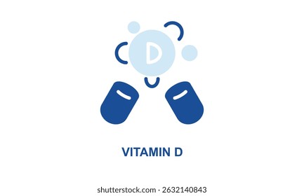 Icono De Vector De Vitamina D Aislado Sobre Fondo Blanco