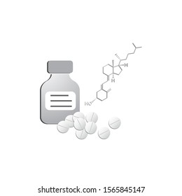 Vitamin D vector icon on white background