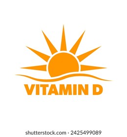 Vitamin D. Vector icon for packaging, isolated on white.