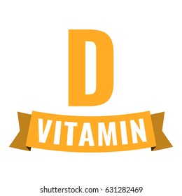 Vitamin D. Vector illustration ribbon on white background.