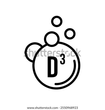 vitamin D3 drops icon, line vector isolated on white background. trendy and modern design