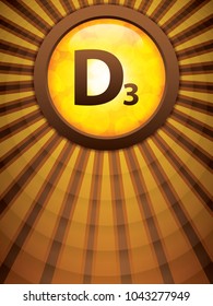 Vitamin D3 glossy brochure.Science concept - vector illustration 