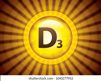 Vitamin D3 glossy brochure.Science concept - vector illustration 