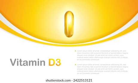 Vitamin D3 glossy brochure.Science concept - vector illustration 