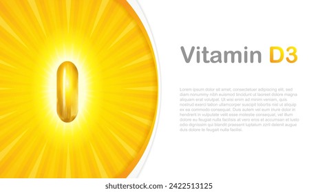 Folleto satinado de vitamina D3.Concepto científico - ilustración vectorial 