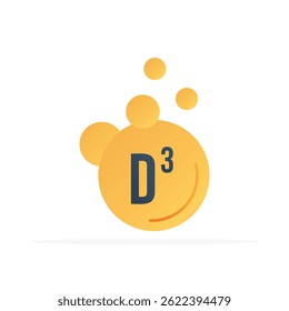 vitamin d3 icon, colored flat vector. modern and minimalist design.
