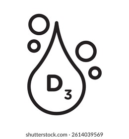 Vitamin D3 icon line art vector