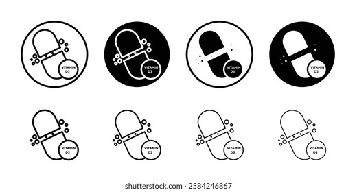Vitamin D3 icon linear logo isolated
