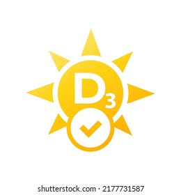 vitamin d3 icon on white