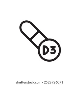 Vector de contorno del icono de la vitamina D3 para el Web ui
