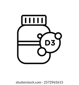 Vitamin D3 icon simple vector symbol