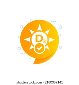 icono de vitamina d3, diseño vectorial
