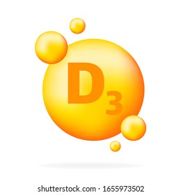 Vitamin D3. Niacin vitamin drop pill capsule icon.