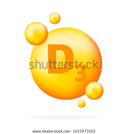 Vitamin D3. Niacin vitamin drop pill capsule icon.