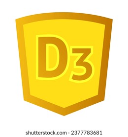 Vitamin D3-Vektorgrafik einzeln auf weißem Hintergrund